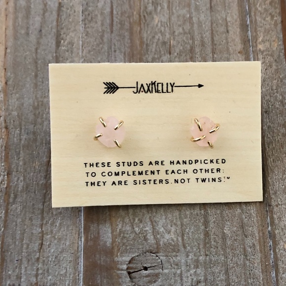 Rose Quartz Gemstone Prong Earrings *NEW* - Picture 4 of 4